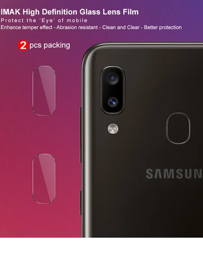 Samsung Galaxy A20e/A20 Tempered Glass Camera Lens Protector Duo Pack afbeelding 6