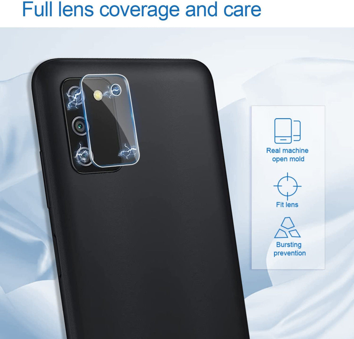Samsung Galaxy A21S Camera Lens Volledig Dekkende Tempered Glass afbeelding 2