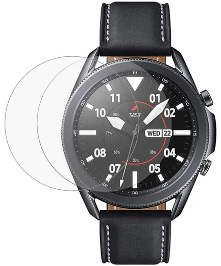 Samsung Galaxy Watch 3 45MM Screenprotector 9H Tempered Glass (2-Pack) afbeelding 1