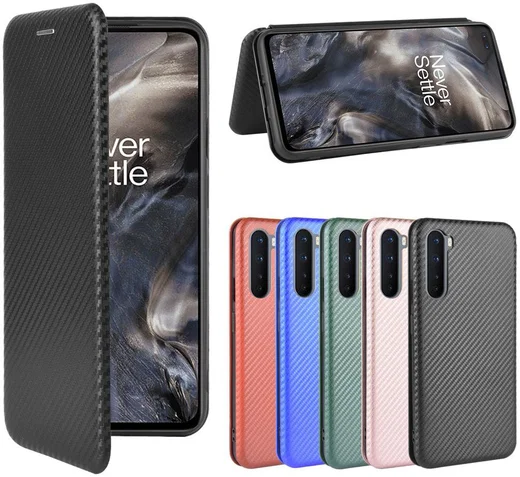OnePlus Nord Carbon Fiber Portemonnee Hoesje Zwart afbeelding 10