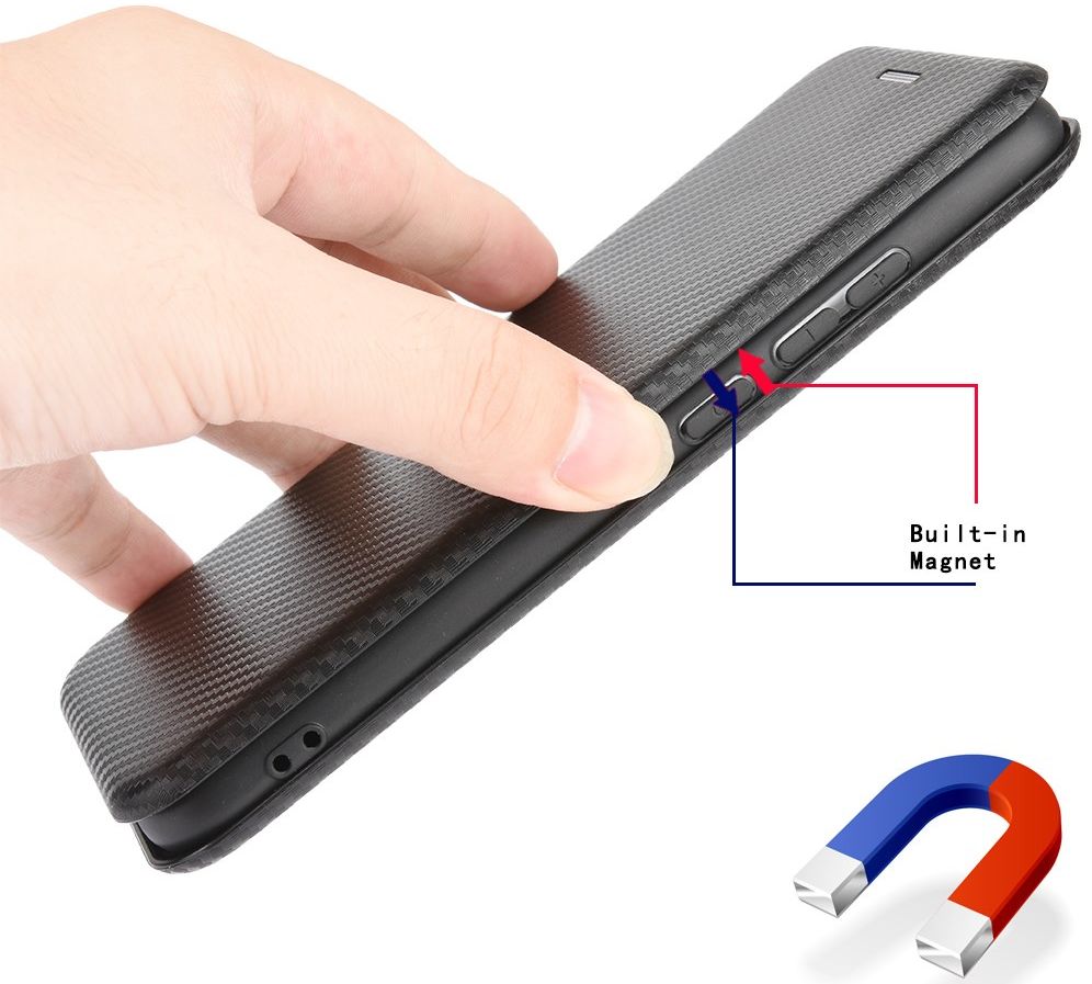 OnePlus Nord Carbon Fiber Portemonnee Hoesje Zwart afbeelding 6