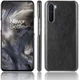 OnePlus Nord Hoesje Litchi Skin Backcover Zwart afbeelding 1