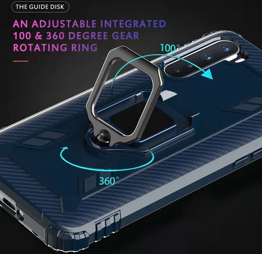OnePlus Nord Hoesje met Ring Kickstand Blauw afbeelding 5