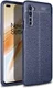 OnePlus Nord Litchi Hoesje TPU met Leren Textuur Blauw afbeelding 1