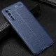 OnePlus Nord Litchi Hoesje TPU met Leren Textuur Blauw afbeelding 2
