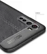 OnePlus Nord Litchi Hoesje TPU met Leren Textuur Blauw afbeelding 8