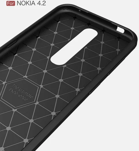 Nokia 4.2 Geborsteld TPU Hoesje Rood afbeelding 6