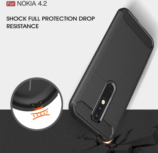 Nokia 4.2 Geborsteld TPU Hoesje Rood afbeelding 7