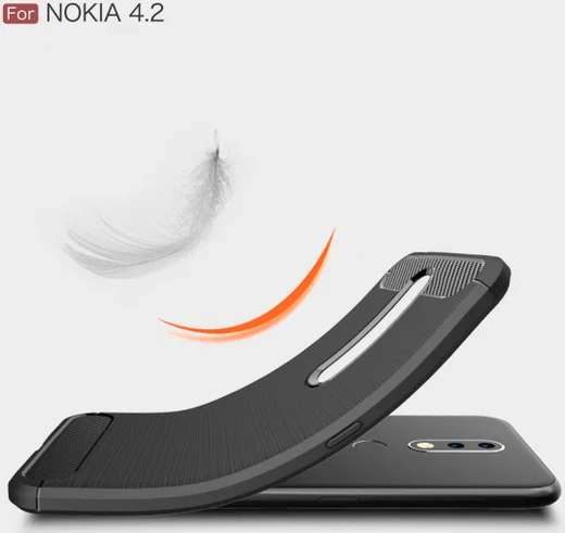 Nokia 4.2 Geborsteld TPU Hoesje Rood afbeelding 8