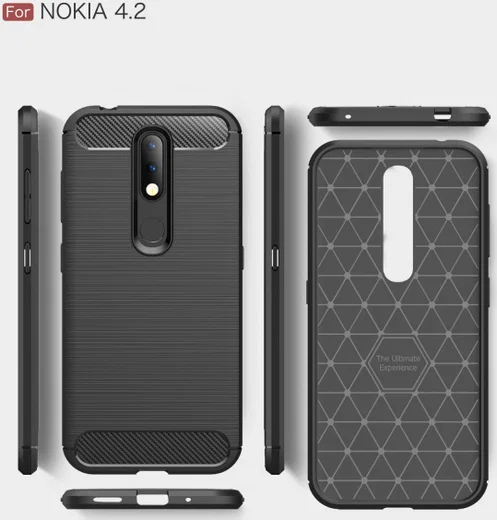 Nokia 4.2 Geborsteld TPU Hoesje Rood afbeelding 11