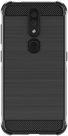 Nokia 4.2 Brushed TPU Hoesje Zwart afbeelding 2