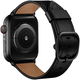Apple Watch Leren Band - 1-10/SE - 42/41/40/38MM - Modieuze Gespsluiting - Zwart