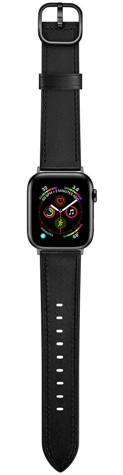 Apple Watch Leren Band - 1-10/SE - 42/41/40/38MM - Modieuze Gespsluiting - Zwart afbeelding 5