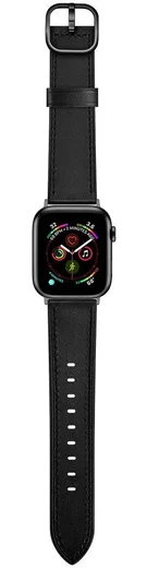 Apple Watch Leren Band - 1-10/SE - 42/41/40/38MM - Modieuze Gespsluiting - Zwart afbeelding 5