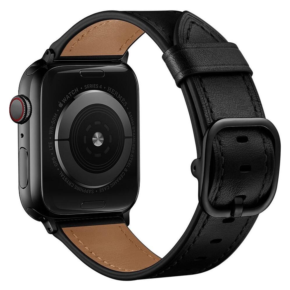 Apple Watch Bandje - 1-10/SE/Ultra - 49/46/45/44/42MM - Leer - Zwart afbeelding 1