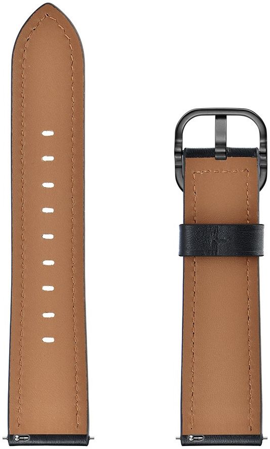 Universeel Smartwatch 22MM Bandje Leer met Modieuze Gespsluiting Zwart afbeelding 7