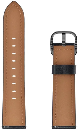 Universeel Smartwatch 22MM Bandje Leer met Modieuze Gespsluiting Zwart afbeelding 7
