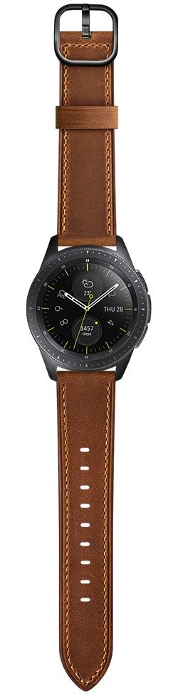 Universeel Smartwatch 22MM Bandje - Leer - met Modieuze Gespsluiting - Bruin afbeelding 5