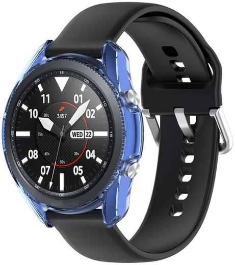 Samsung Galaxy Watch 3 45MM Hoesje Flexibel TPU Bumper Blauw afbeelding 2