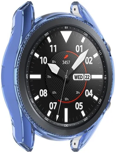 Samsung Galaxy Watch 3 45MM Hoesje Flexibel TPU Bumper Blauw afbeelding 3