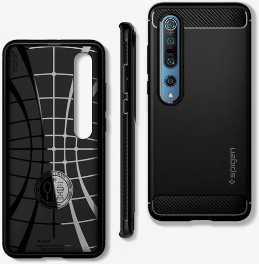 Spigen Rugged Armor Xiaomi Mi 10 / 10 Pro Hoesje Matte Black afbeelding 5