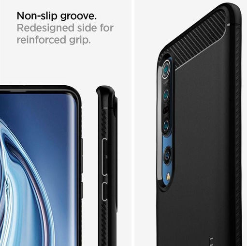 Spigen Rugged Armor Xiaomi Mi 10 / 10 Pro Hoesje Matte Black afbeelding 6