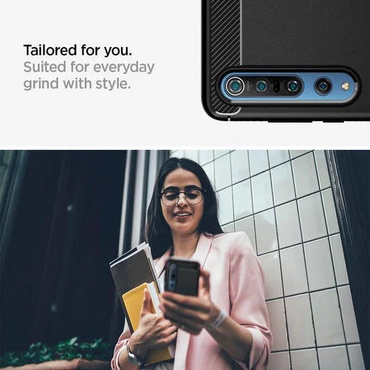Spigen Rugged Armor Xiaomi Mi 10 / 10 Pro Hoesje Matte Black afbeelding 7