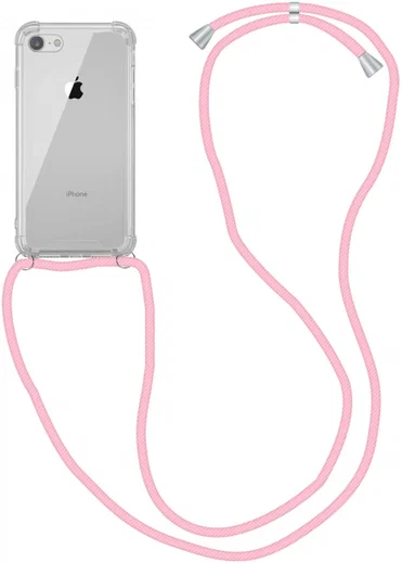 iPhone SE (2020/2022) / 8 / 7 Hoesje Back Cover met Koord Roze afbeelding 1