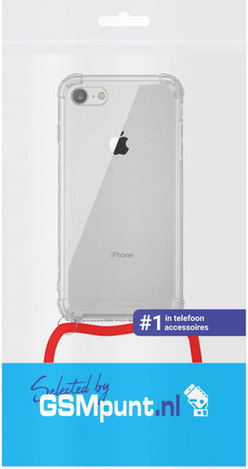 iPhone SE (2020/2022) / 8 / 7 Hoesje Back Cover met Koord Rood afbeelding 3