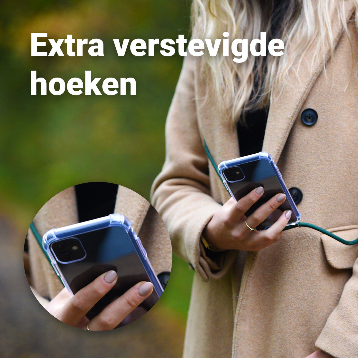 iPhone SE (2020/2022) / 8 / 7 Hoesje Back Cover met Koord Rood afbeelding 2