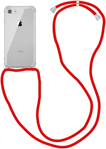 iPhone SE (2020/2022) / 8 / 7 Hoesje Back Cover met Koord Rood afbeelding 1