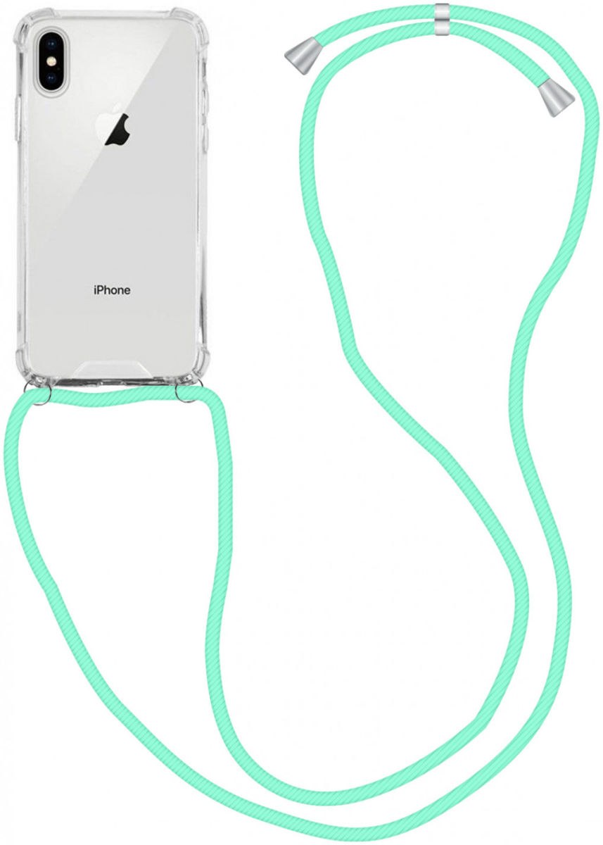 Apple iPhone XS / X Hoesje Back Cover met Koord Mint Groen afbeelding 1