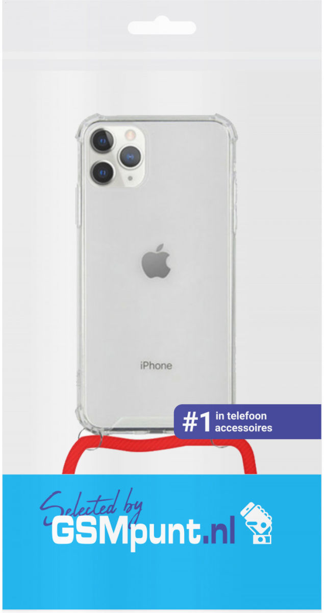 Apple iPhone 11 Pro Hoesje Back Cover met Koord Rood afbeelding 2