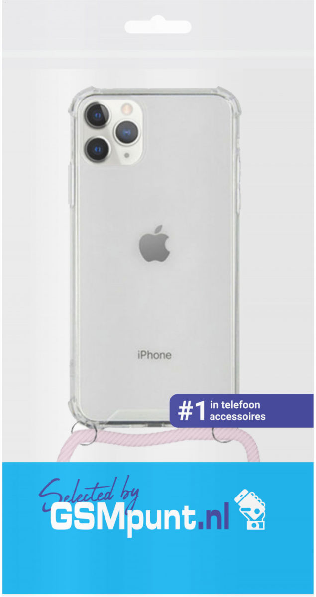 Apple iPhone 11 Pro Hoesje Back Cover met Koord Roze Goud afbeelding 3