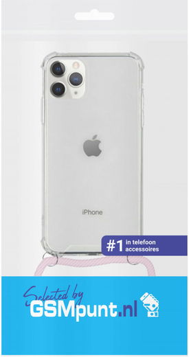 Apple iPhone 11 Pro Hoesje Back Cover met Koord Roze Goud afbeelding 3