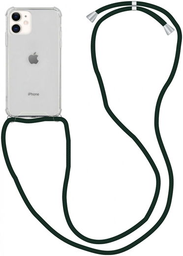 Apple iPhone 11 Hoesje Transparante Back Cover met Zwart Koord afbeelding 1