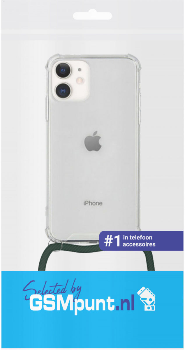 Apple iPhone 11 Hoesje Transparante Back Cover met Zwart Koord afbeelding 15