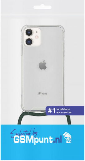 Apple iPhone 11 Hoesje Transparante Back Cover met Zwart Koord afbeelding 15