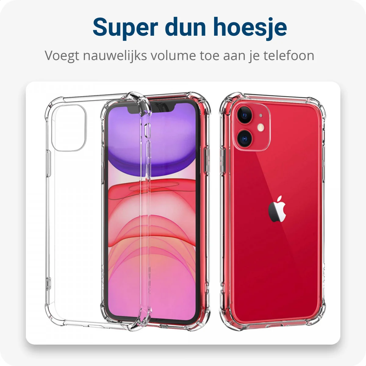 Apple iPhone 11 Hoesje Transparante Back Cover met Zwart Koord afbeelding 5