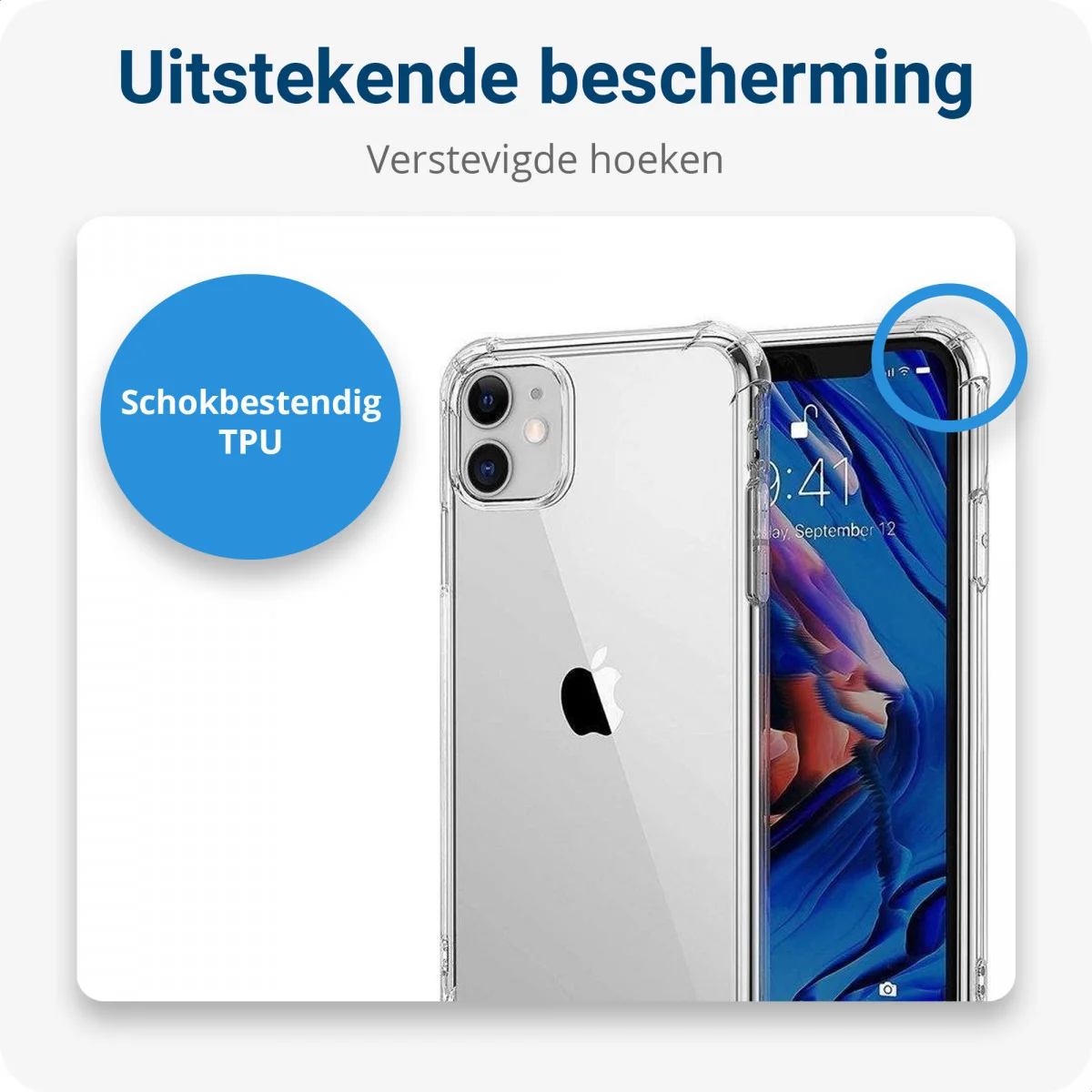 Apple iPhone 11 Hoesje Transparante Back Cover met Rood Koord afbeelding 2