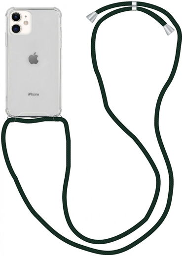 Apple iPhone 12 Mini Hoesje Back Cover met Koord Zwart afbeelding 1