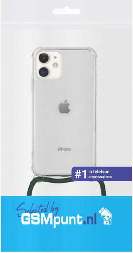 Apple iPhone 12 Mini Hoesje Back Cover met Koord Zwart afbeelding 3