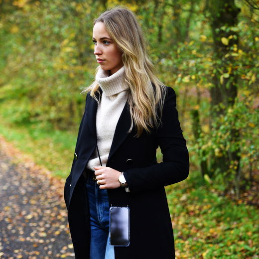 Apple iPhone 12 Mini Hoesje Back Cover met Koord Zwart afbeelding 4