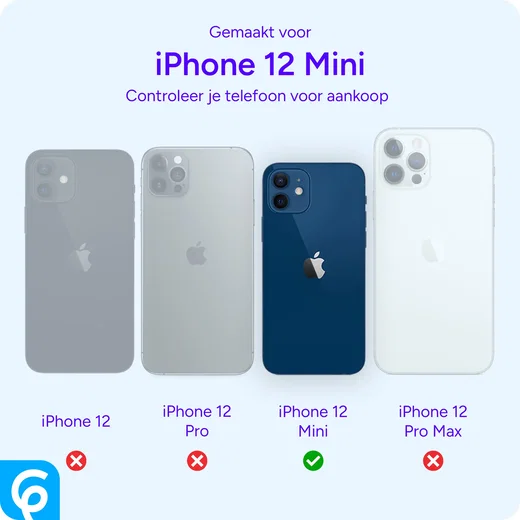 Apple iPhone 12 Mini Hoesje Back Cover met Koord Zwart afbeelding 2