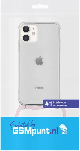 Apple iPhone 12 Mini Hoesje Back Cover met Koord Roze Goud afbeelding 3