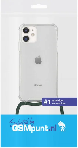 Apple iPhone 12 / 12 Pro Hoesje Back Cover met Koord Zwart afbeelding 12