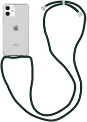Apple iPhone 12 / 12 Pro Hoesje Back Cover met Koord Zwart afbeelding