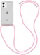 Apple iPhone 12 / 12 Pro Hoesje Back Cover met Koord Roze afbeelding 1