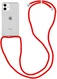 Apple iPhone 12 / 12 Pro Hoesje Back Cover met Koord Rood afbeelding 1