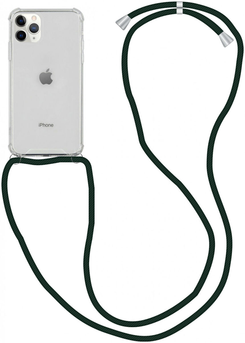 Apple iPhone 12 Pro Max Hoesje Back Cover met Koord Zwart afbeelding 1